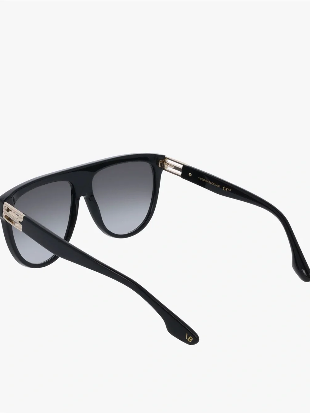 Victoria Beckham Black Sunglasses with Silver Accents and Gradient Lenses